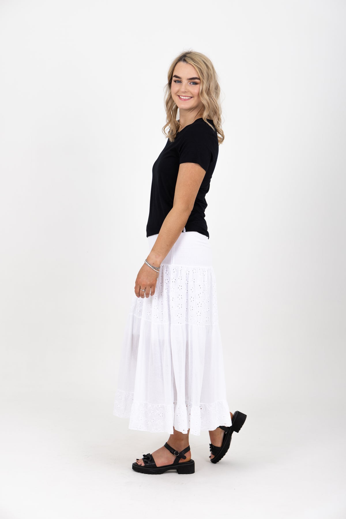 Joslyn Broderie Anglaise Maxi Skirt