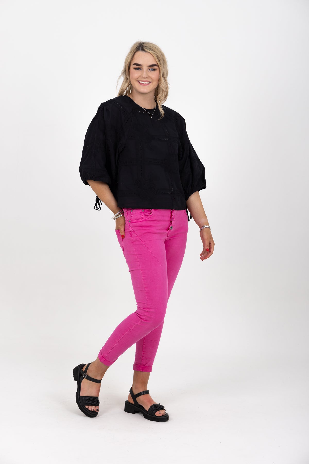 Tempo Button Stretch Jean Fuxia