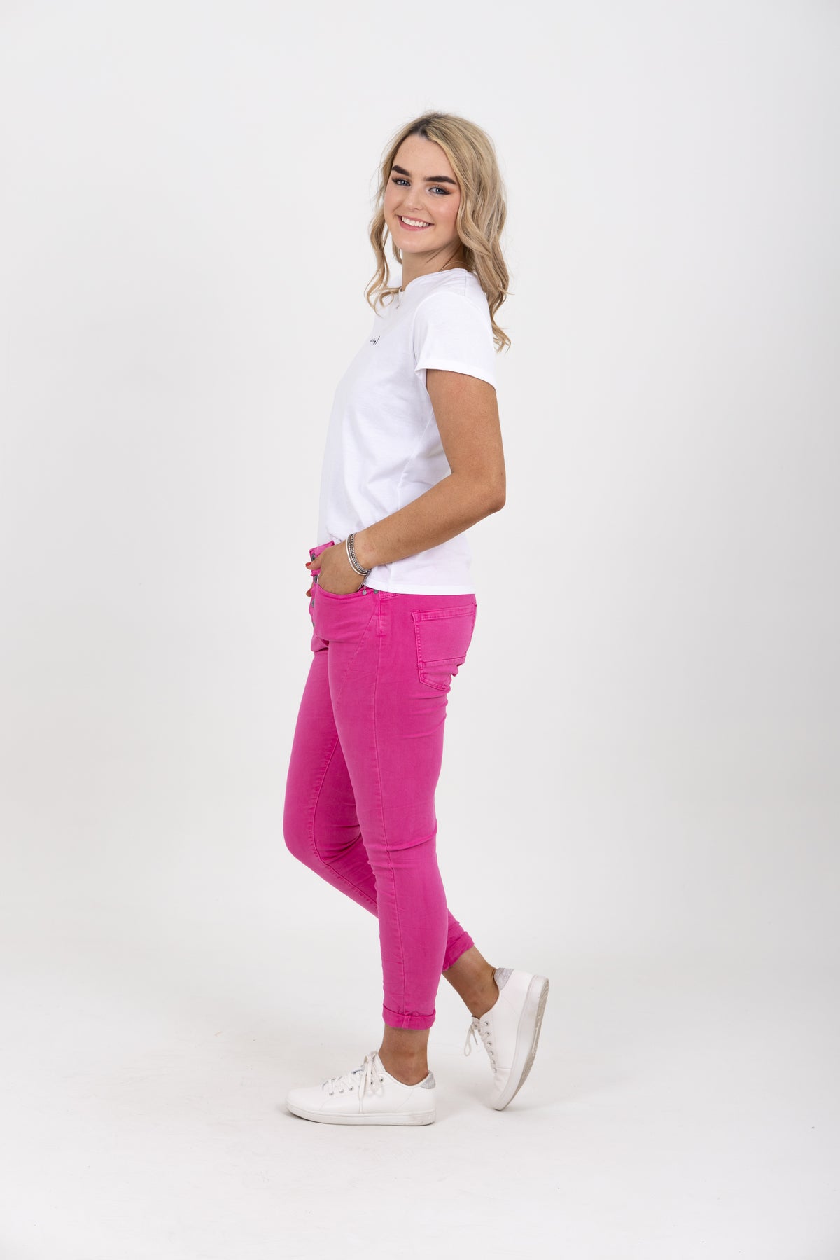 Tempo Button Stretch Jean Fuxia