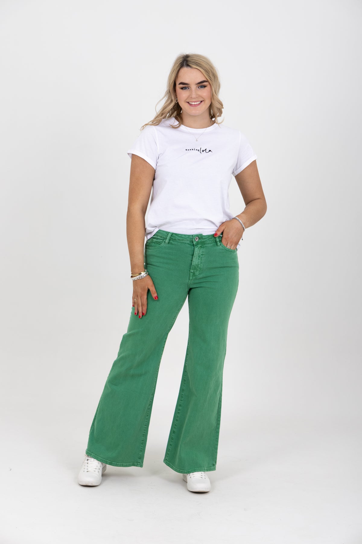 Betina Wide Leg Jean Gucci Green