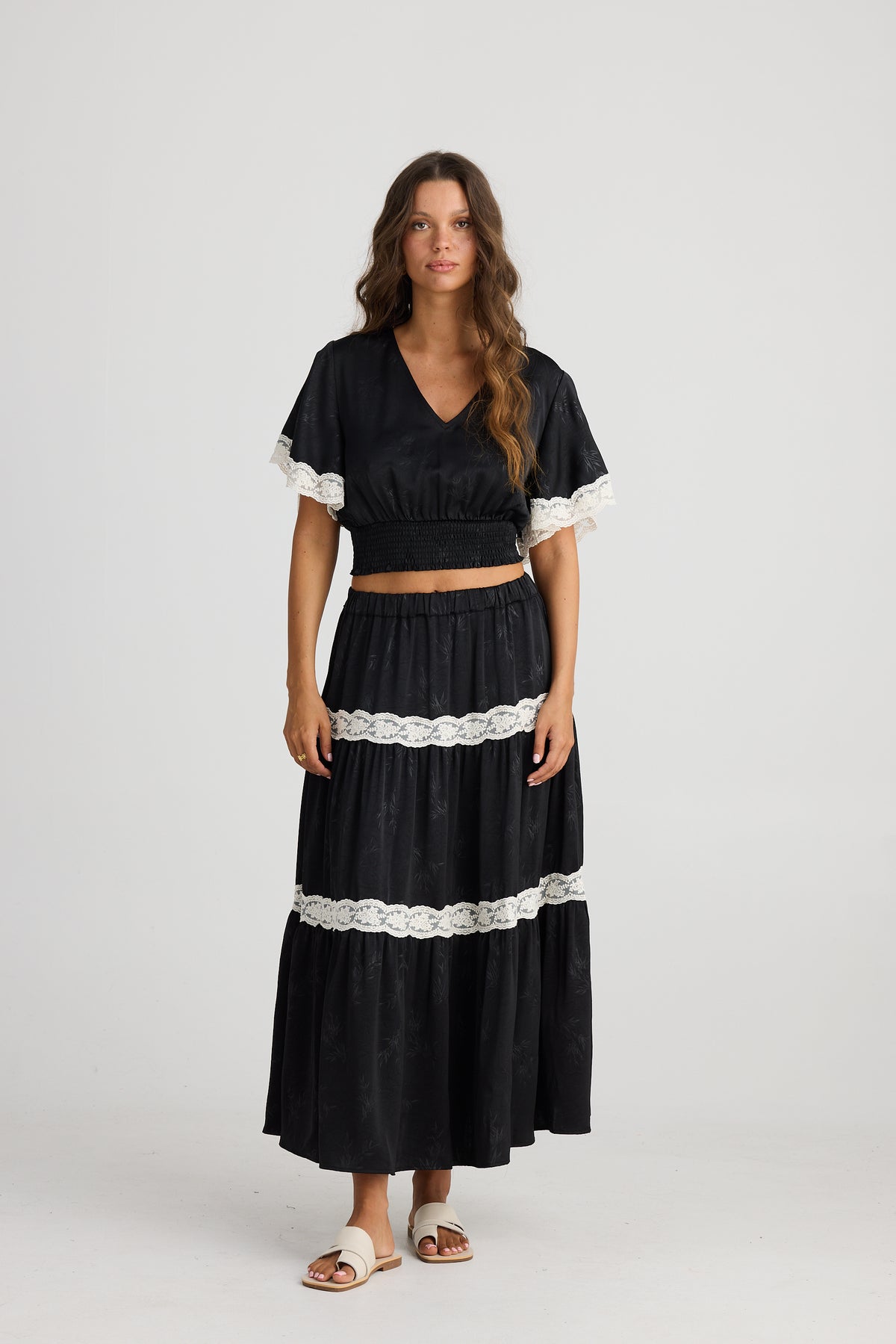 Emery Skirt Black Jacquard