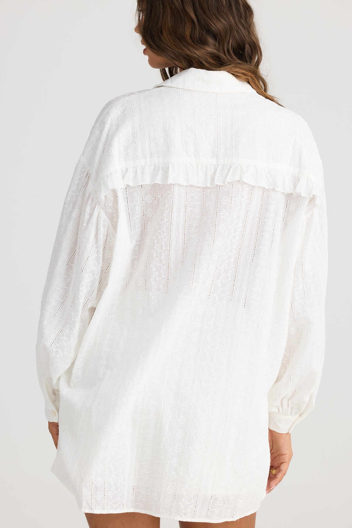 Dahlia Overshirt White Broderie - PREORDER DELIVERY DUE EARLY DECEMBER