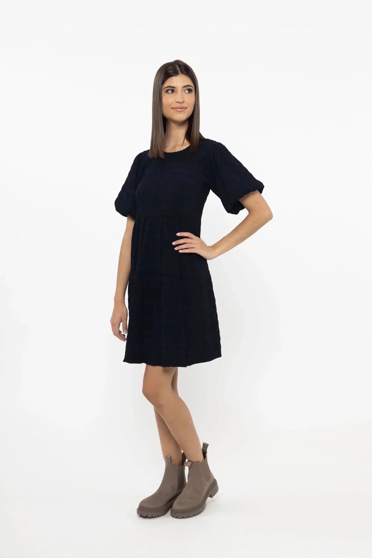 Navy Carefree Mini Dress