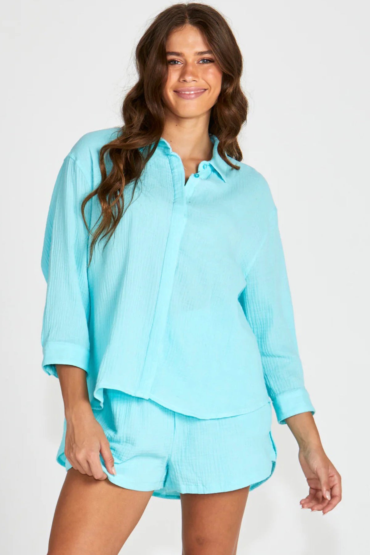 Felix Oversized Shirt Aqua