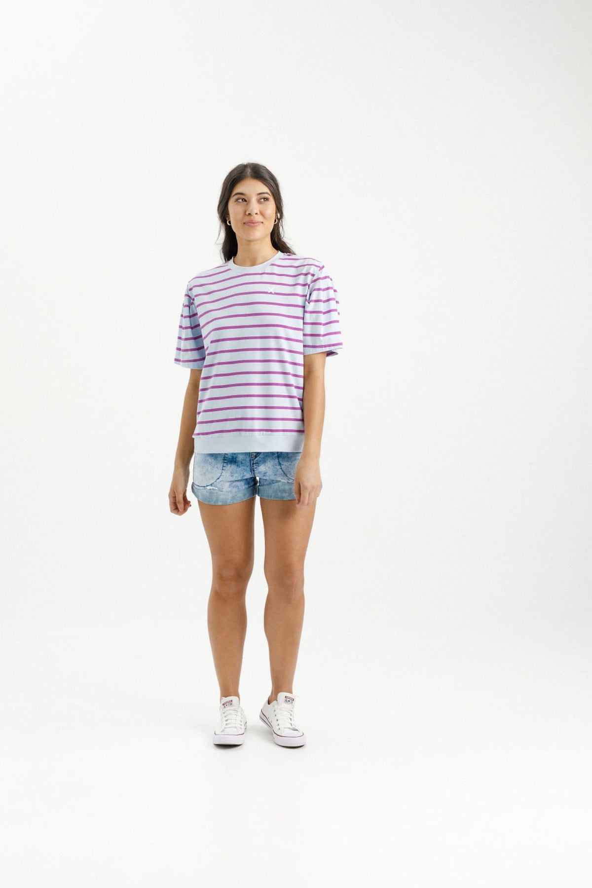 Wylder Tee Orchid Stripe Wth Mini X