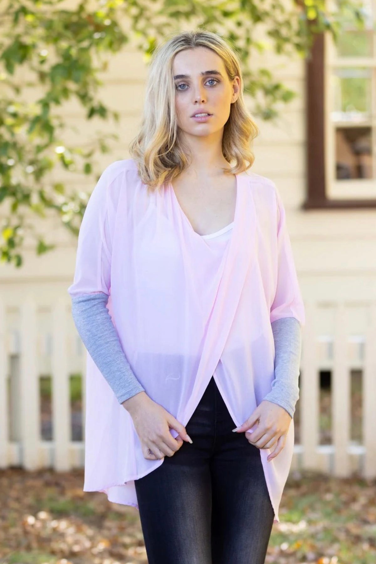 Faith Cross Over Top Baby Pink