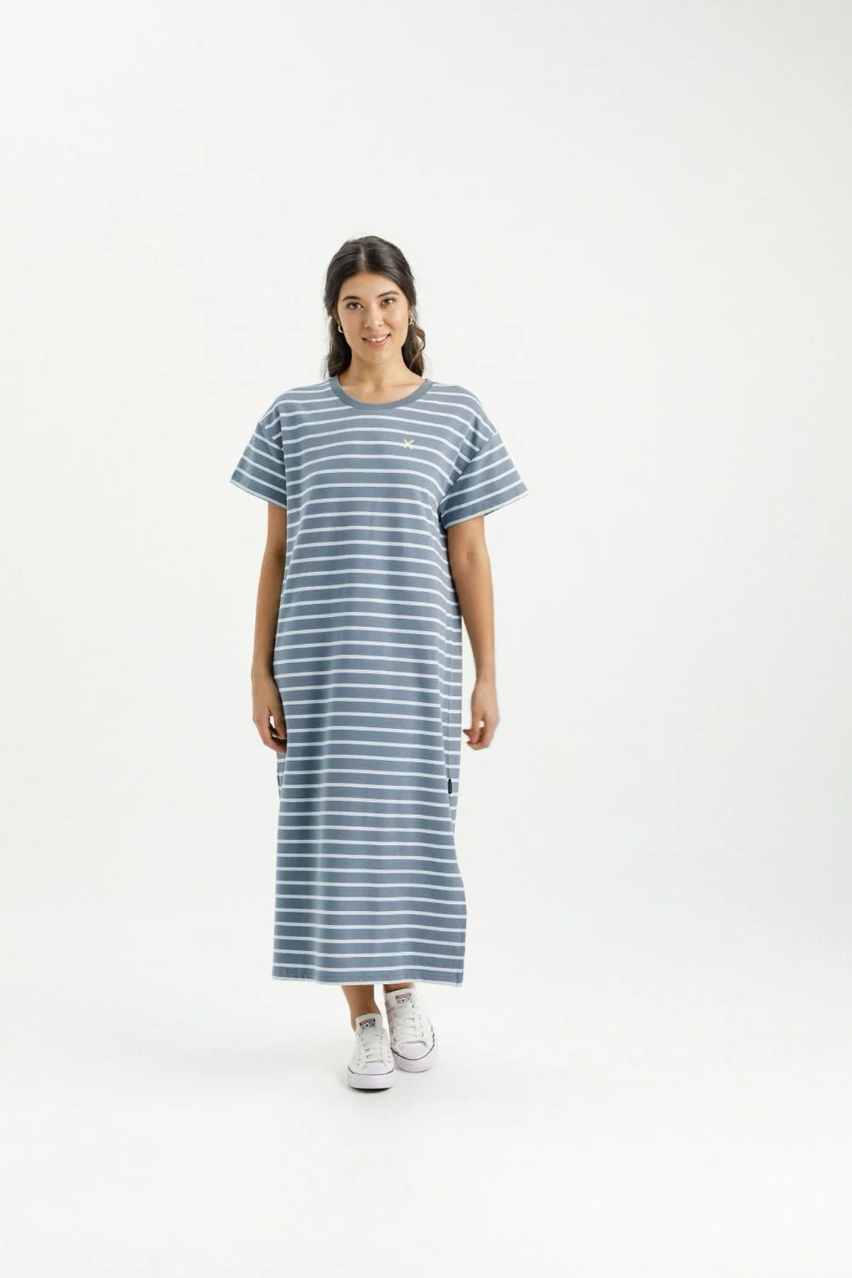 Posie Dress Stormy Stripe With Mini X