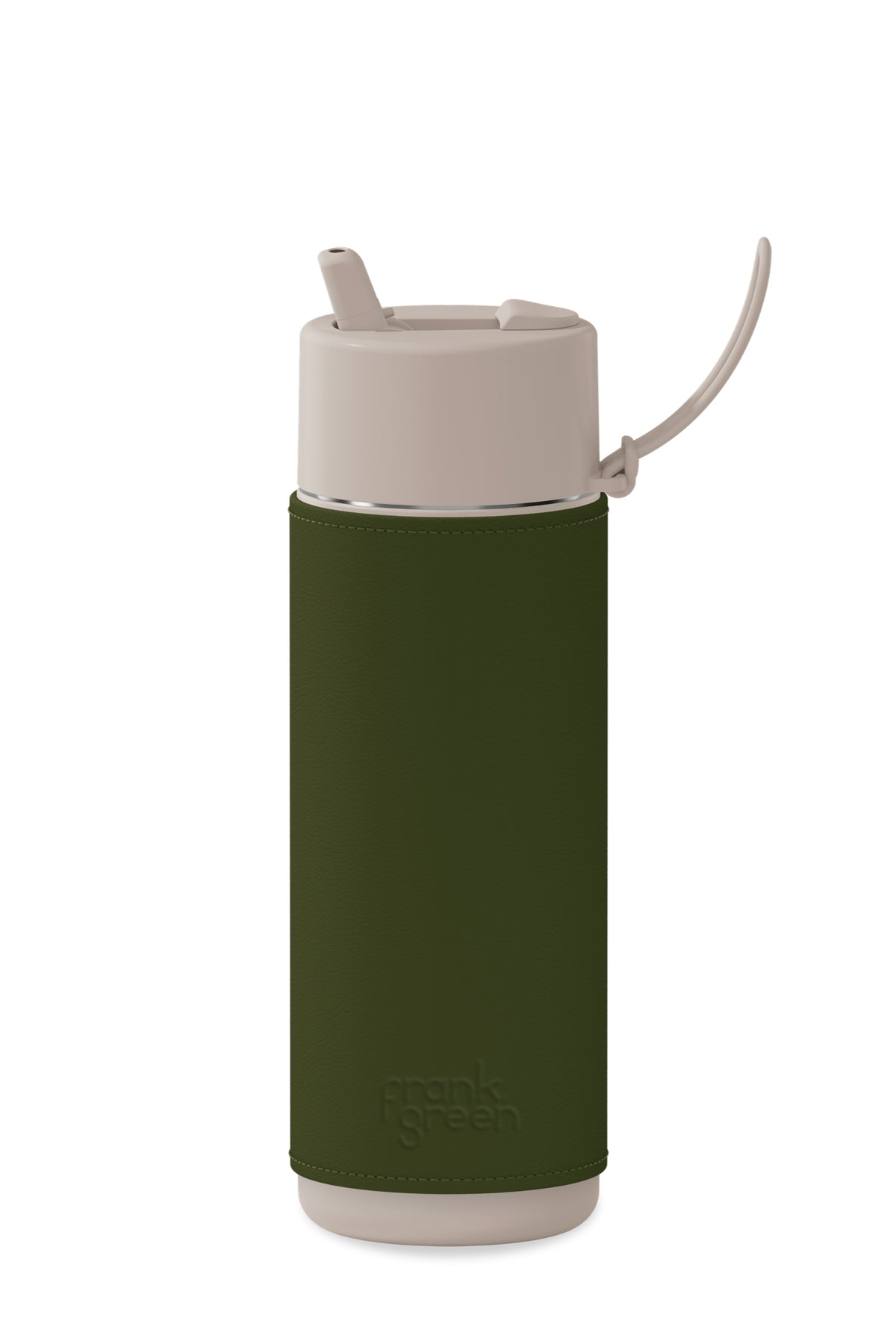 Moon Dust/Khaki Cactus Leather Sleeve 20oz Reusable Bottle