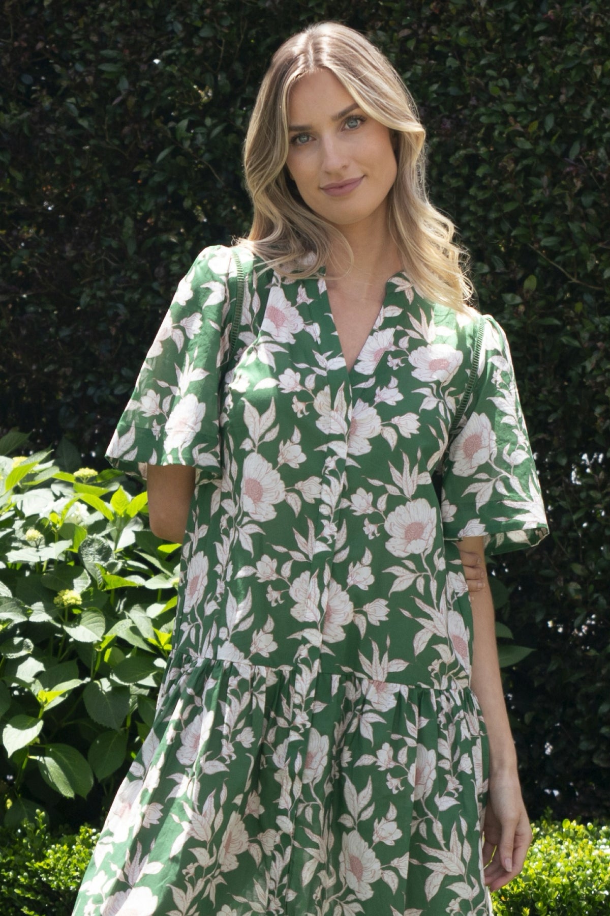 Amber Dress Vintage Green Floral