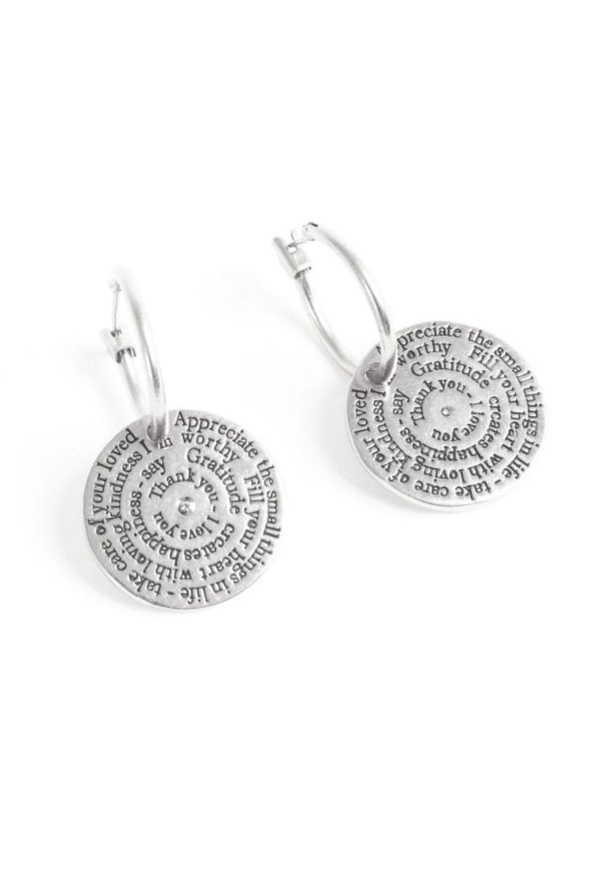 Medium Earrings Note To Self Silver