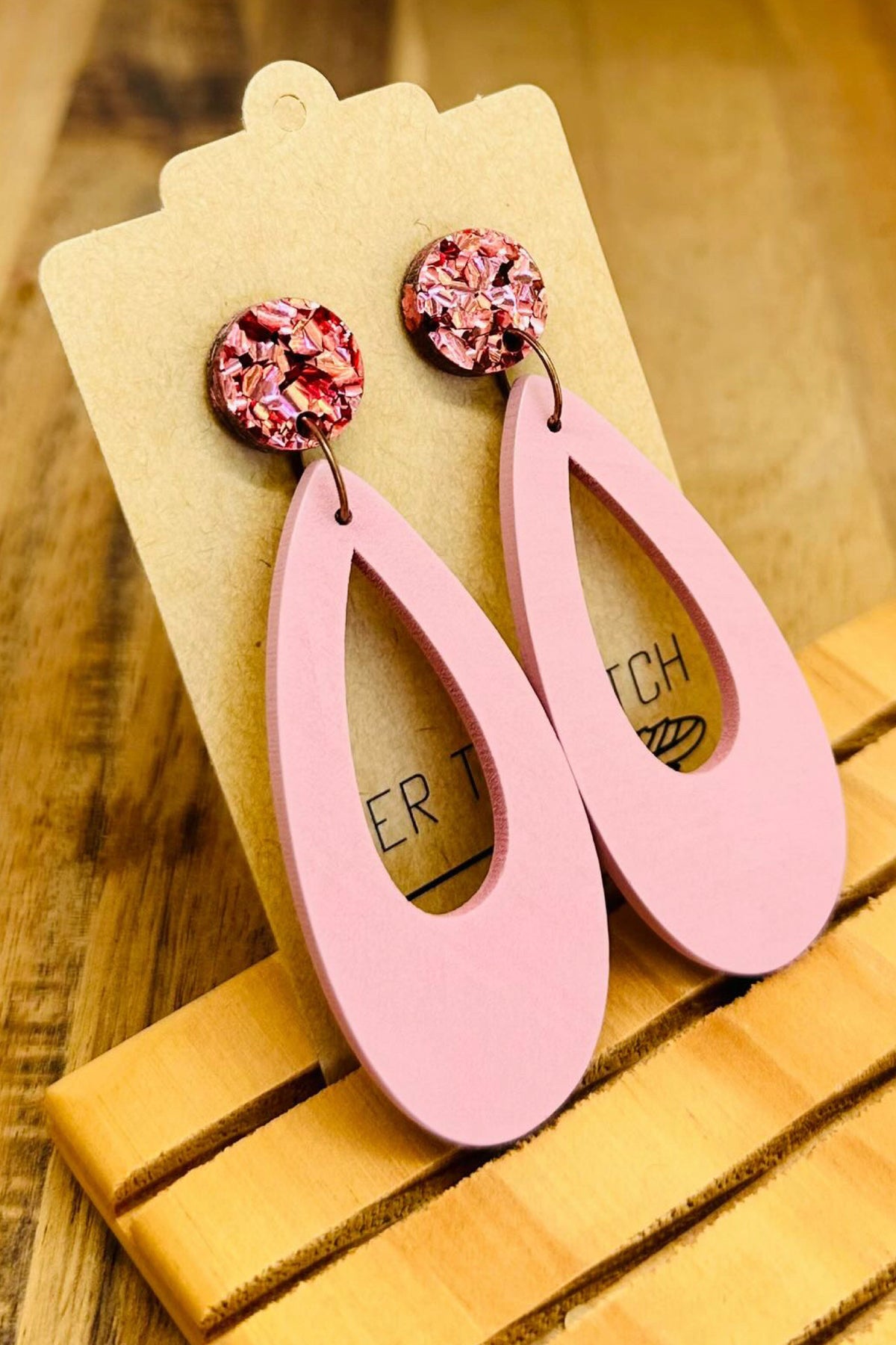 Glitter Pink Dangles