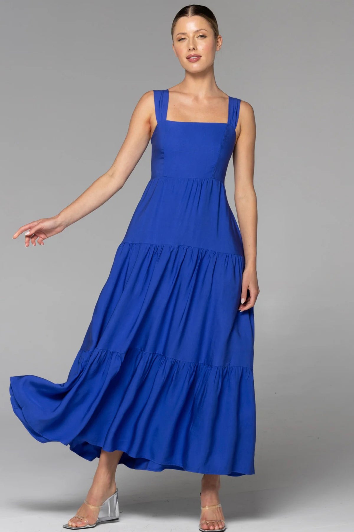 Heart & Soul Tiered Maxi Dress Cobalt Blue