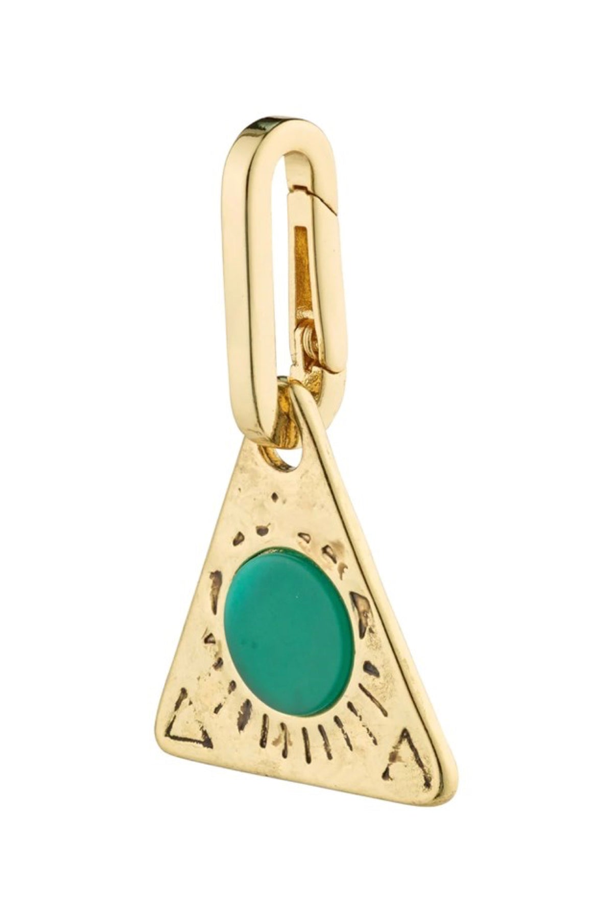 Charm Recycled Triangle Pendant Green Gold Plated