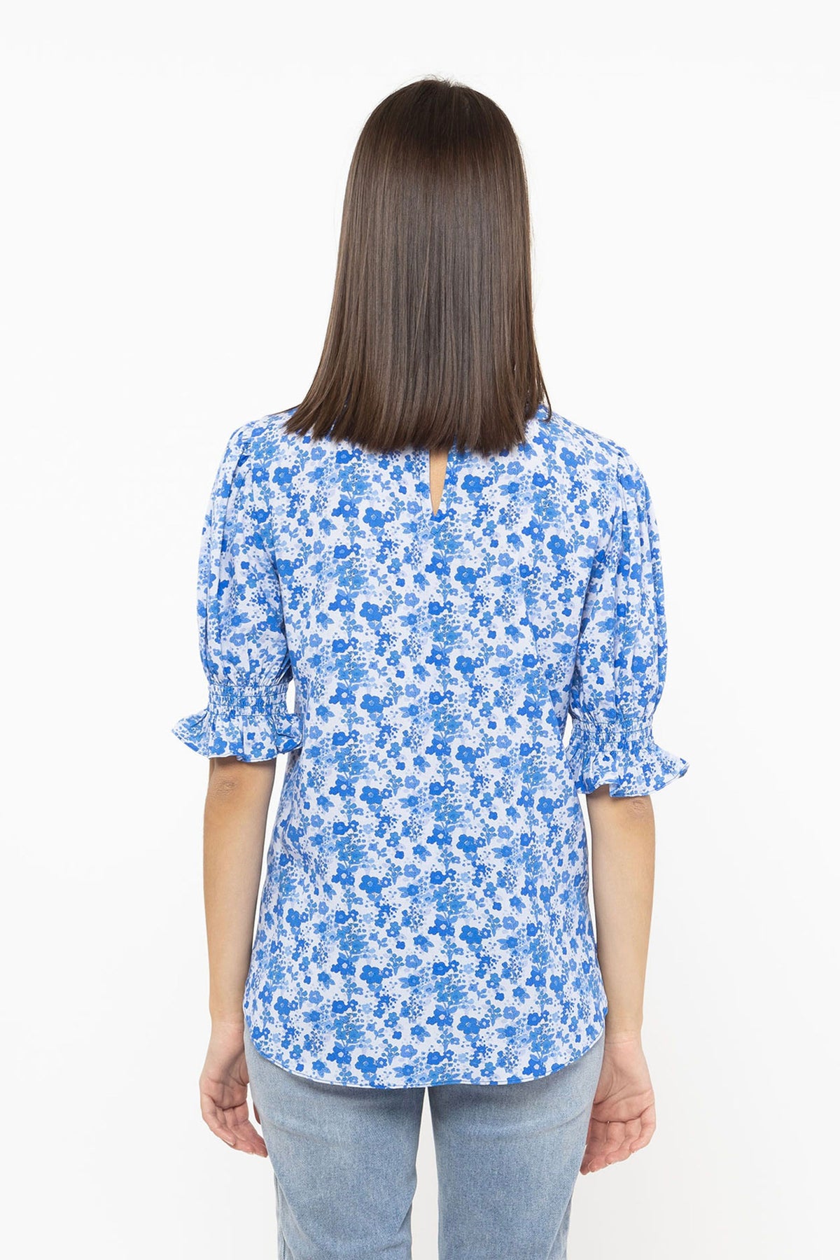 Notting Hill Top Short Sleeve Cobalt Bloom