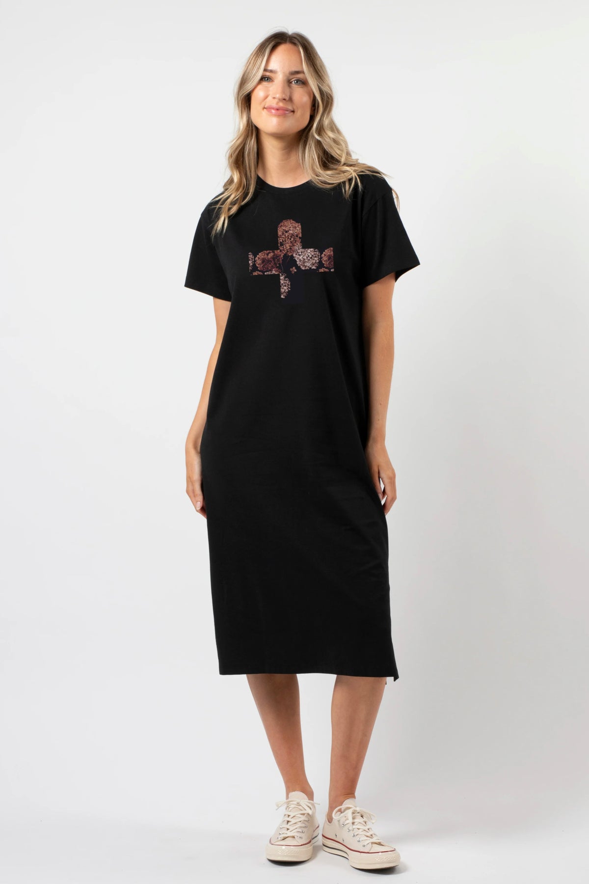 Maxie T-Shirt Dress Dusty Rose Cross