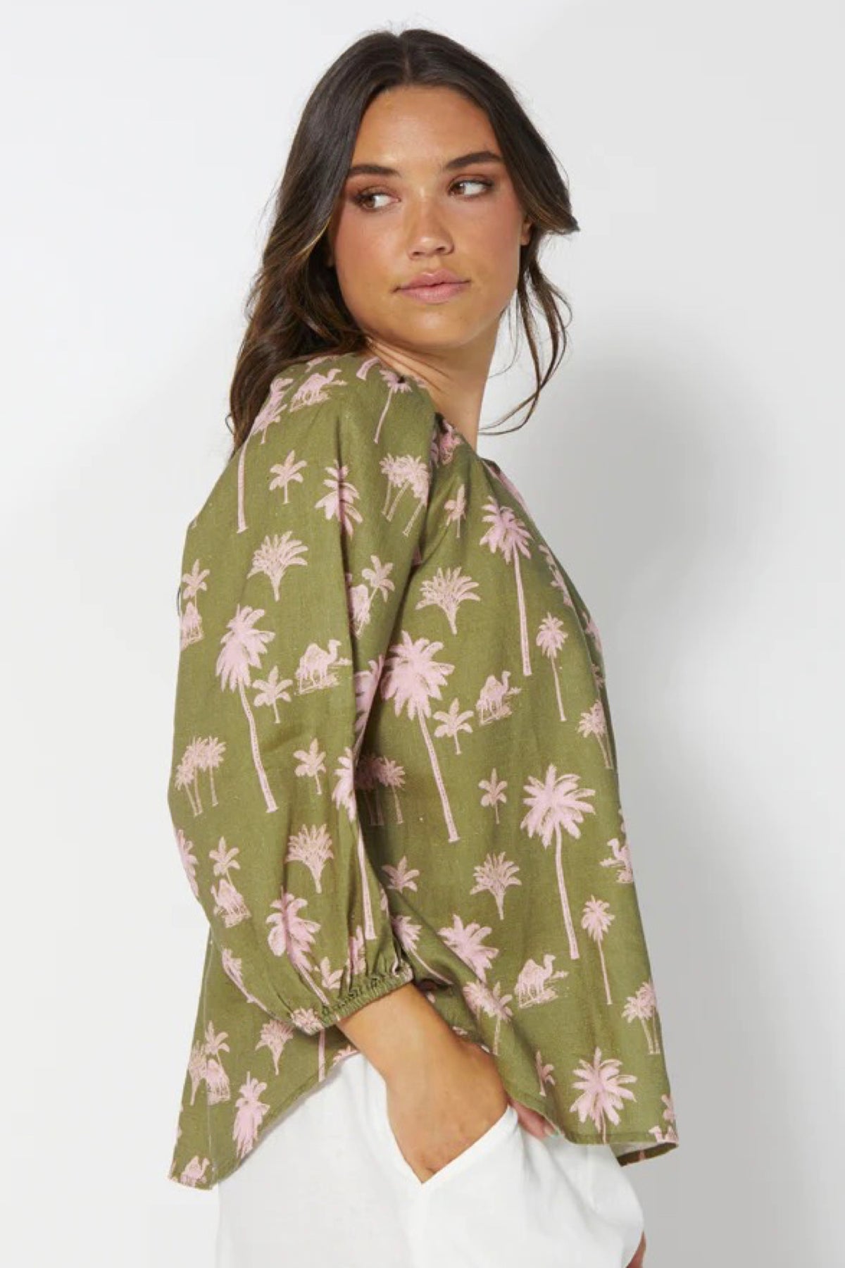 Vashti Blouse Olive Oasis