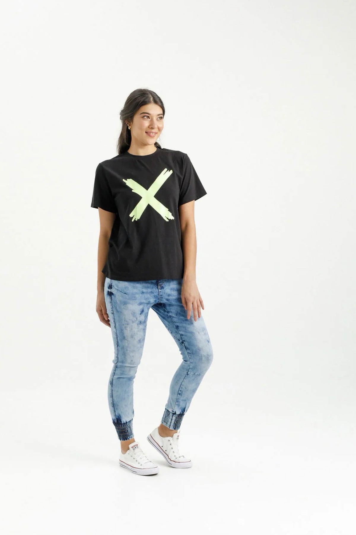 Chris Tee Black With Lime  X