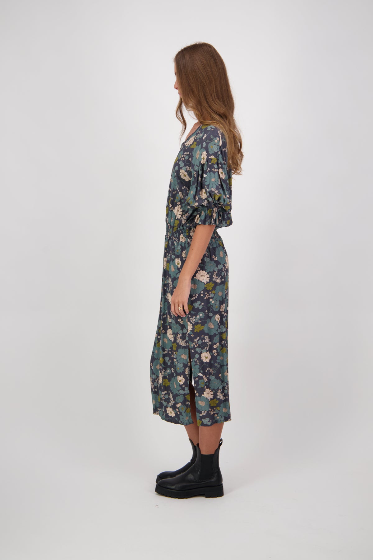 Caitlyn Dress Teal Floral