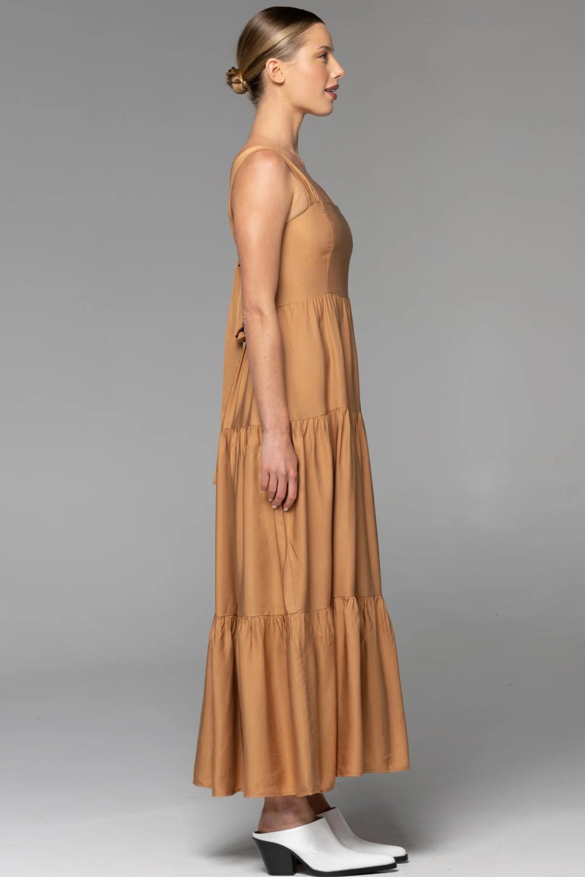 Heart & Soul Tiered Maxi Dress Caramel