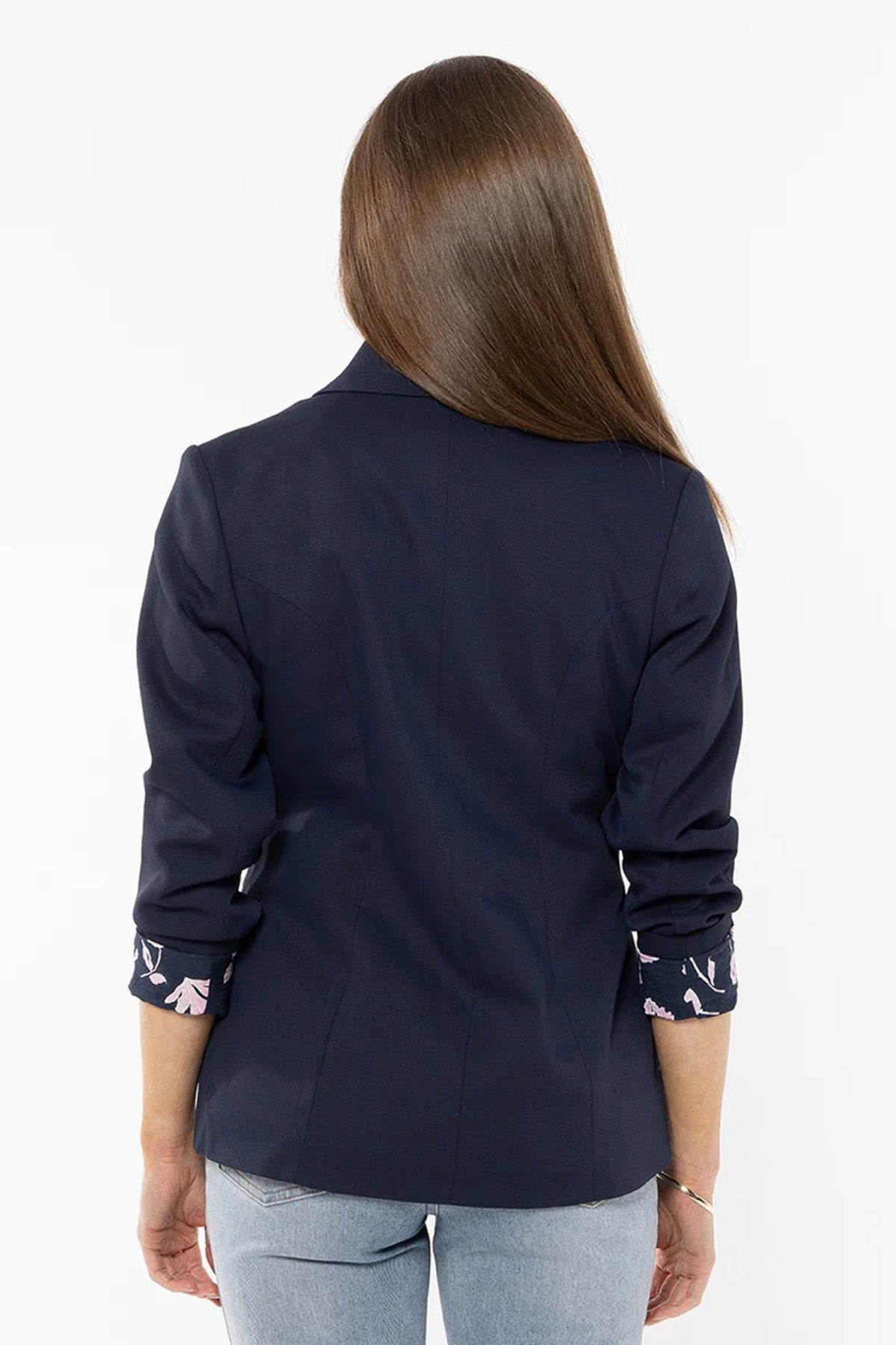 Navy Jordanna With Floral Lining Blazer