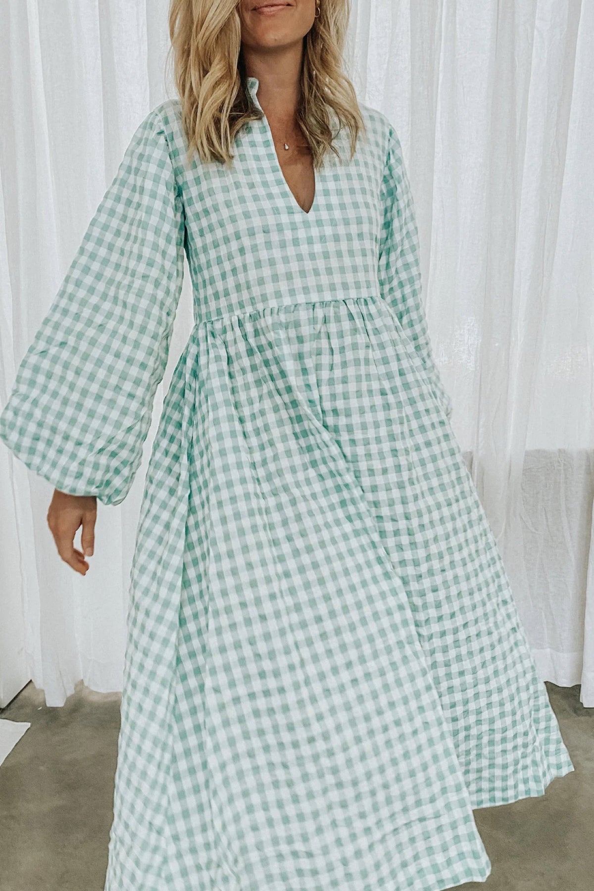 Ellie Dress Jade Gingham