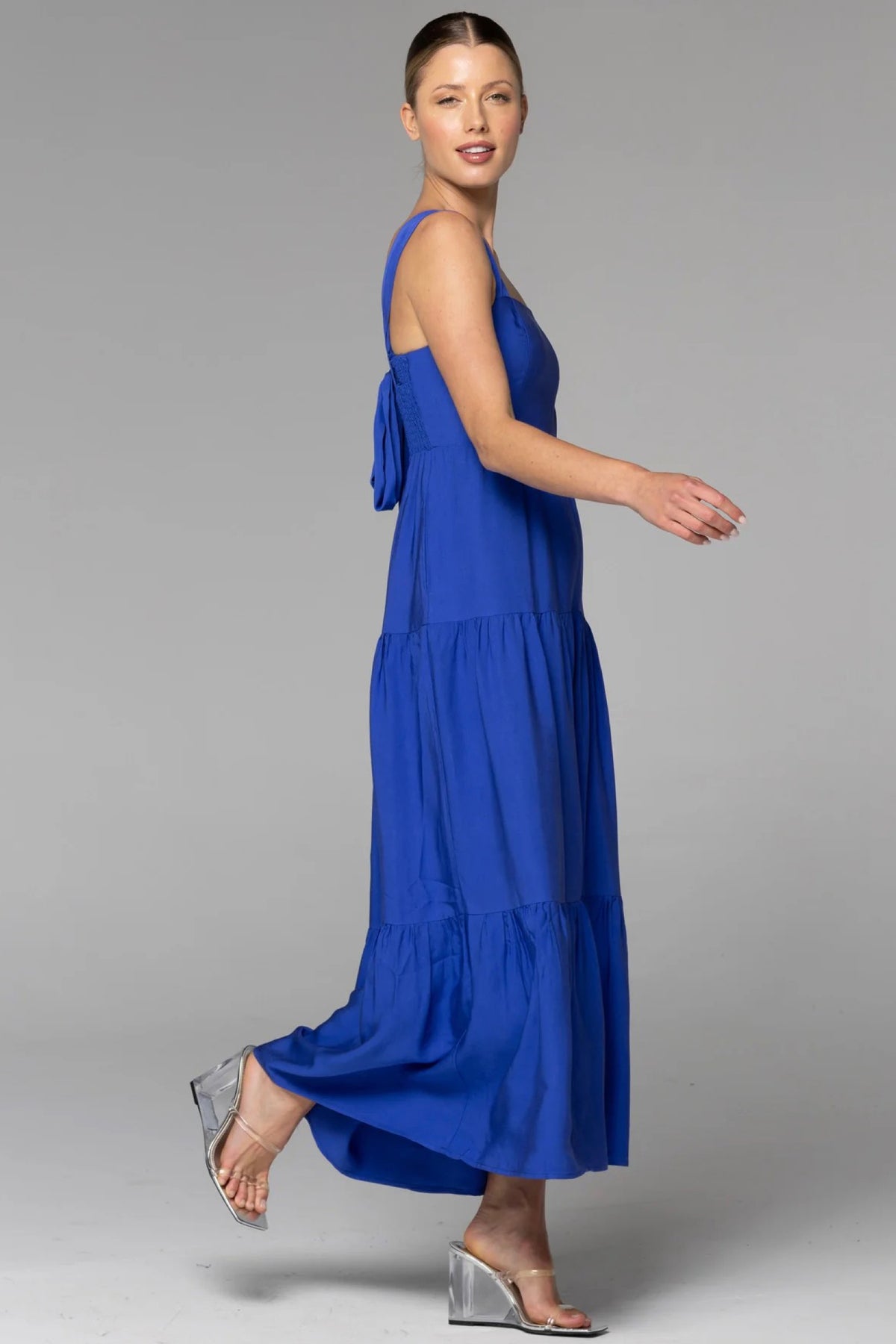 Heart & Soul Tiered Maxi Dress Cobalt Blue