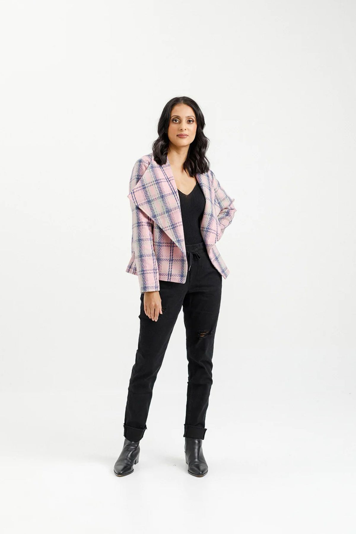 Shylah Jacket Pink Plaid