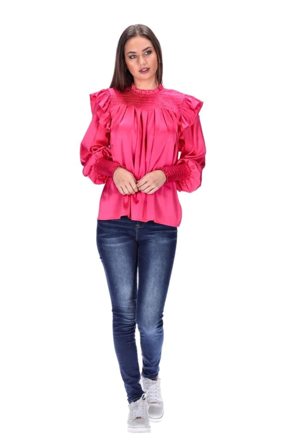 Delilah Blouse Hot Pink