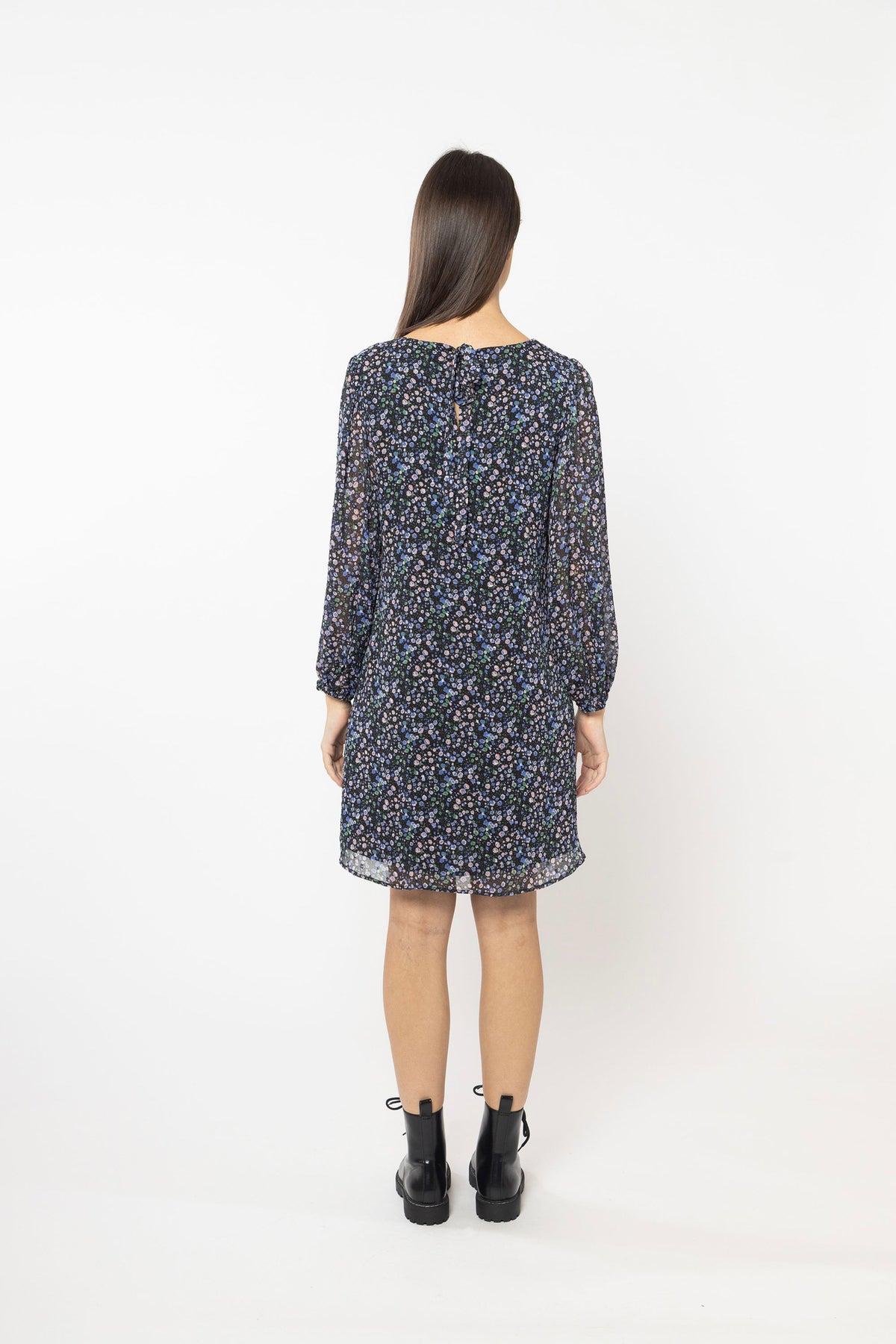 Luna Mini Shift Dress Chiffon Flourish