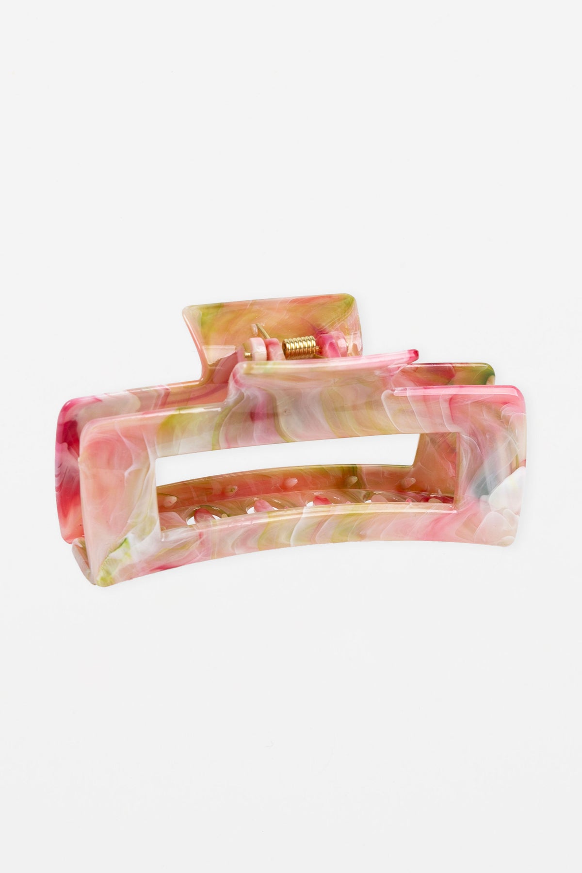 Hair Claw Oblong Marble Pink