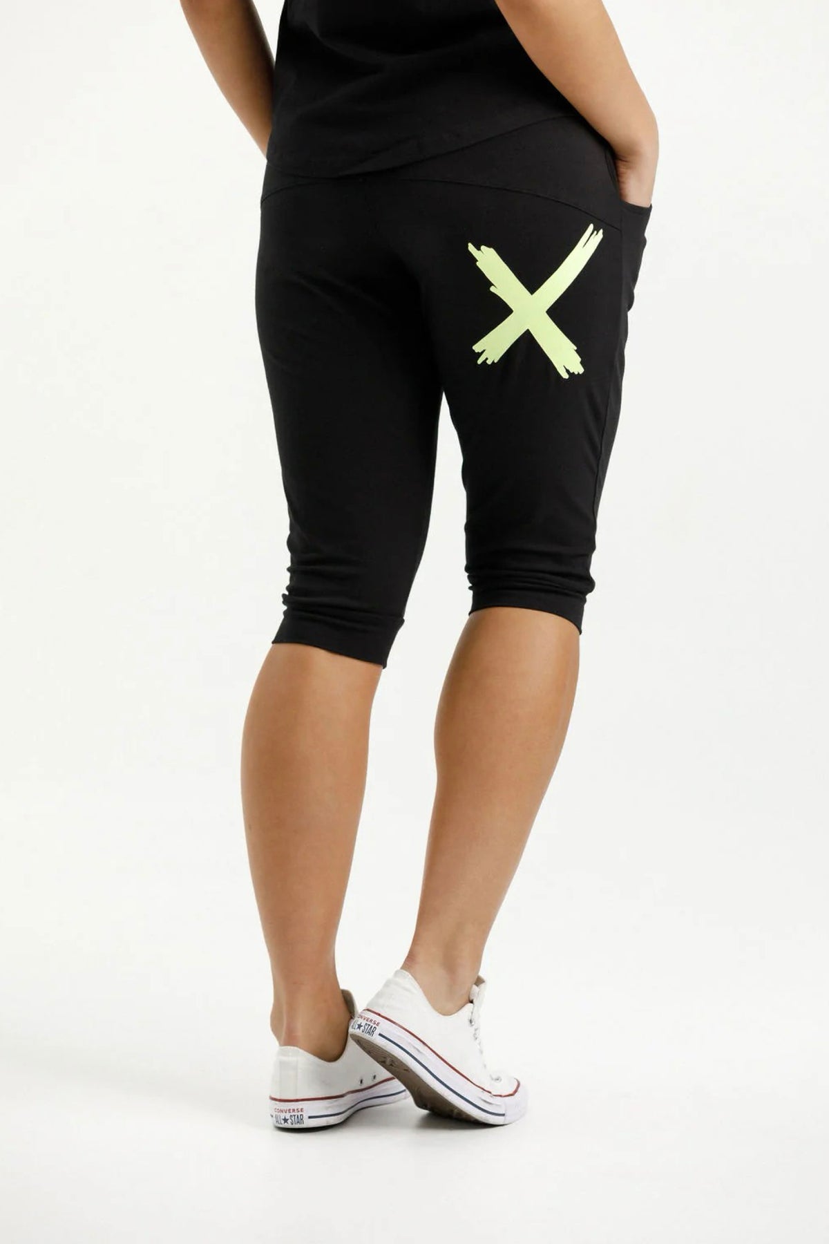 3/4 Apartment Pant Black With Lime X