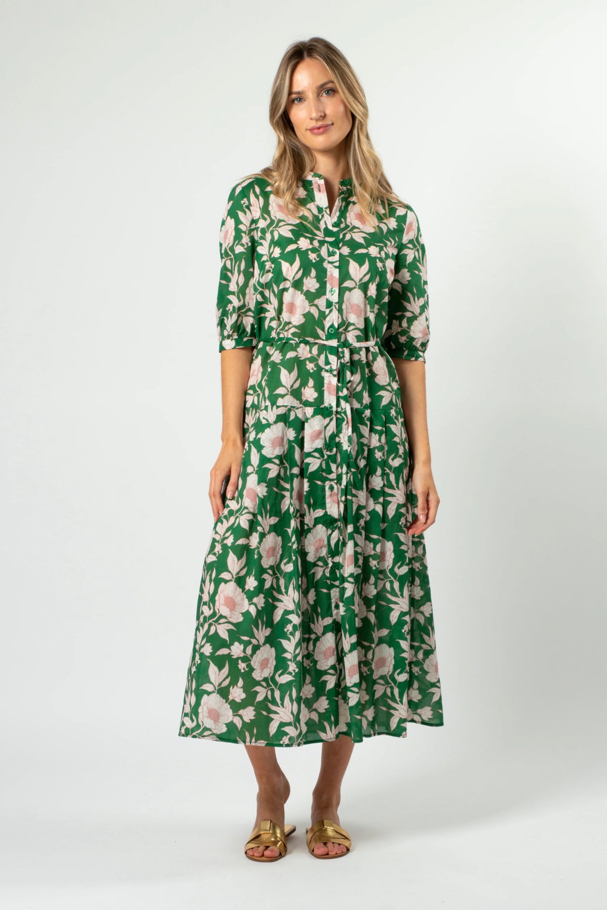 Amber Dress Vintage Green Floral