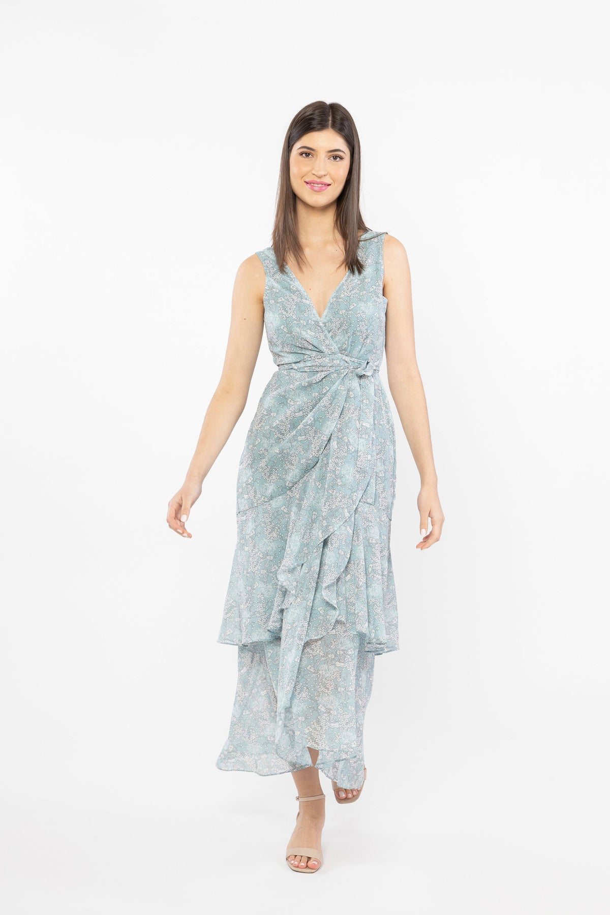 Vibrant Maxi Dress Teal Garden