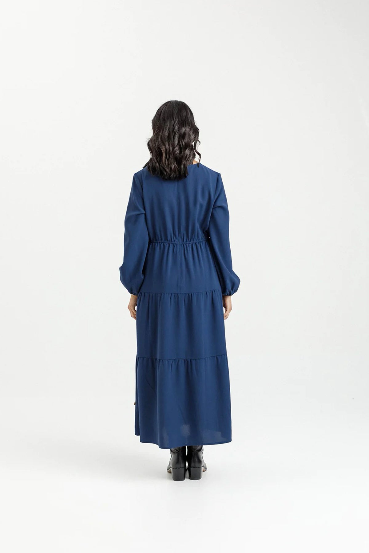 Flora Dress Indigo Blue