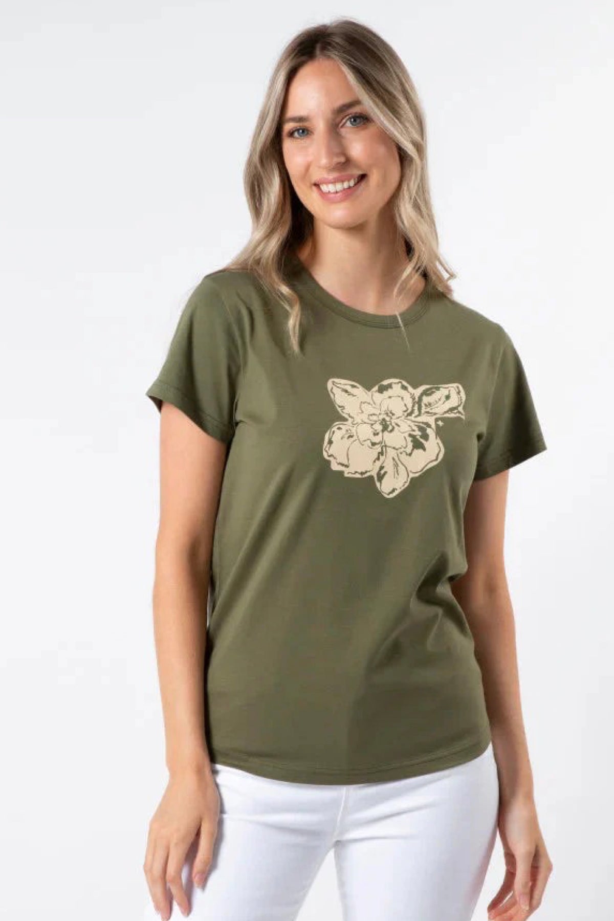 T-Shirt Khaki Petal Garden