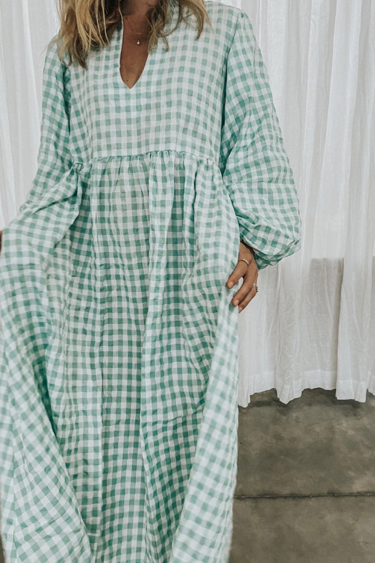 Ellie Dress Jade Gingham