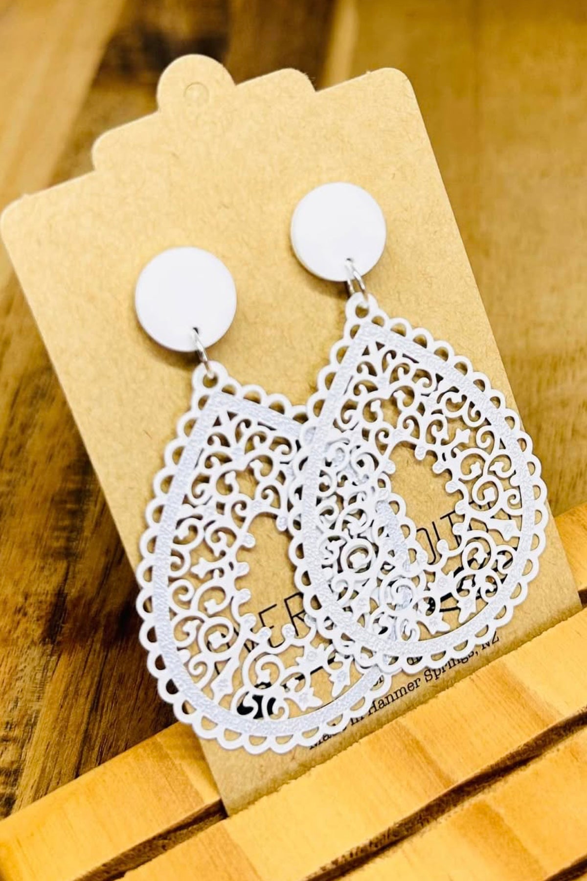 White Filigree Long Dangles