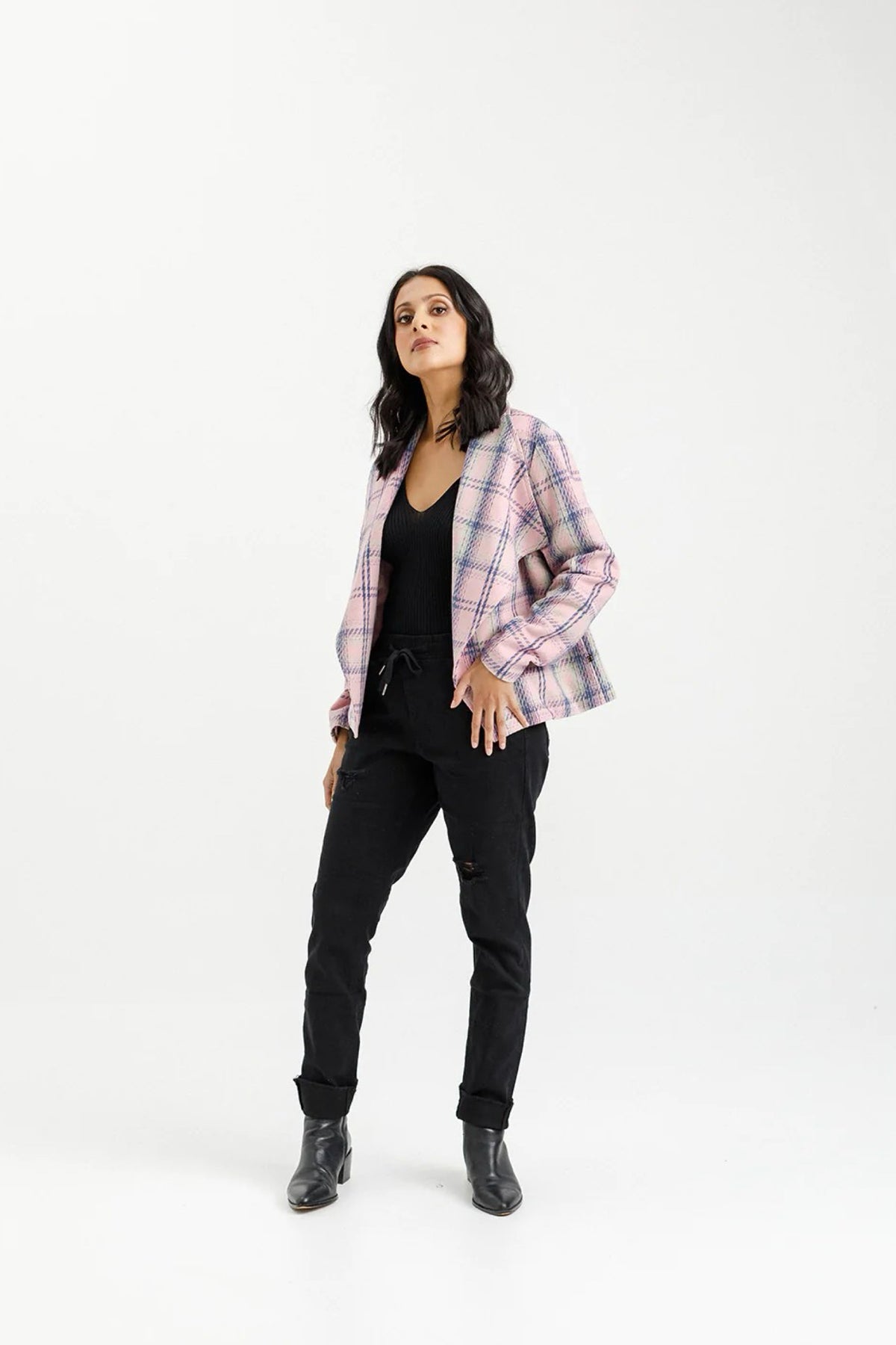 Shylah Jacket Pink Plaid