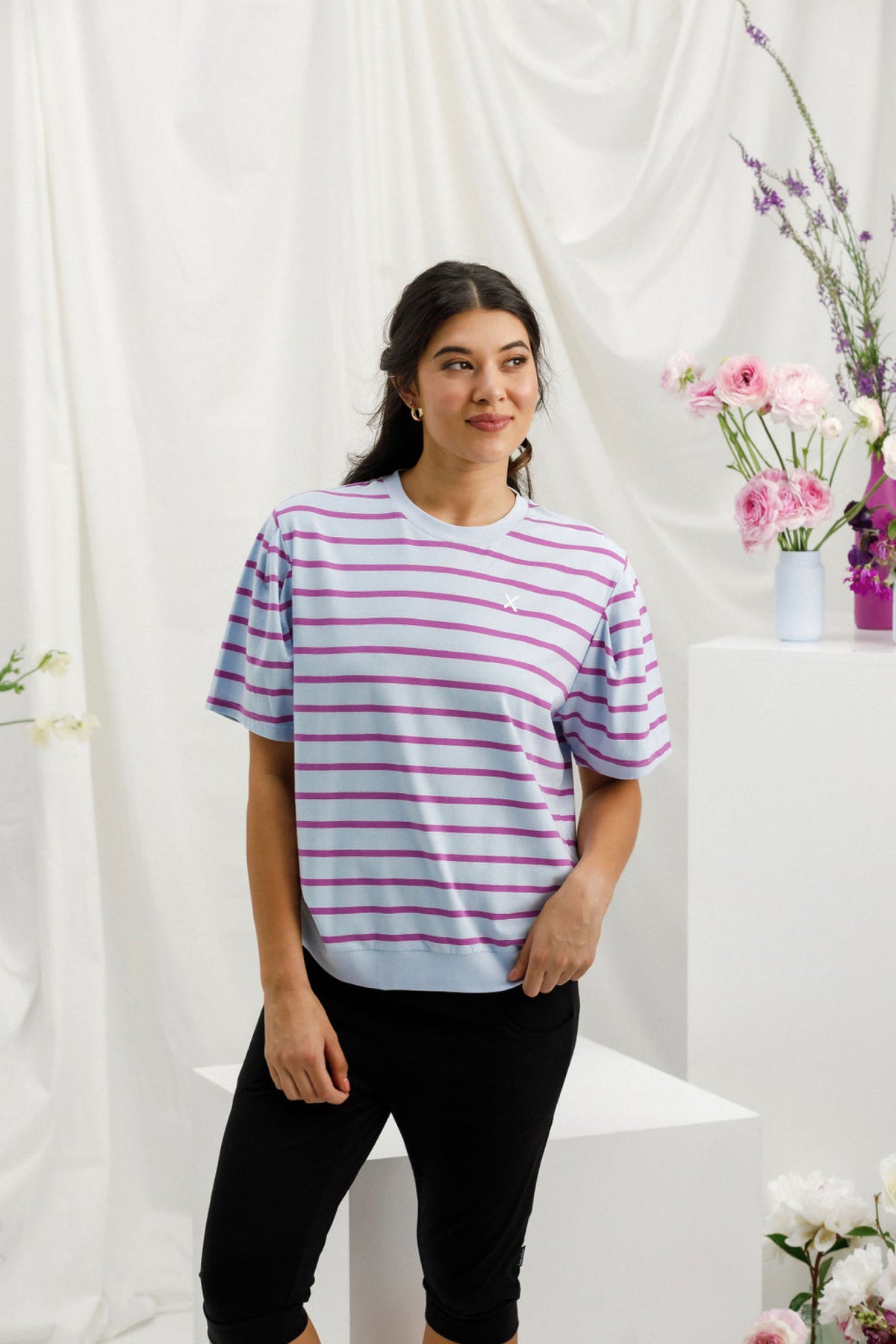 Wylder Tee Orchid Stripe Wth Mini X