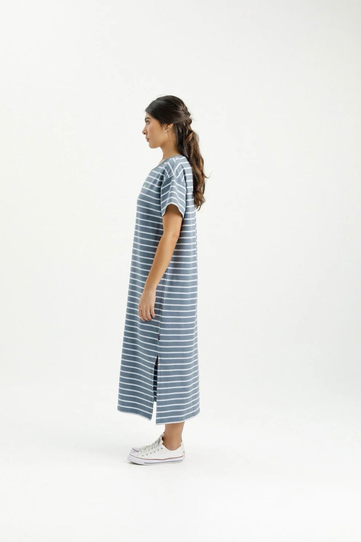 Posie Dress Stormy Stripe With Mini X