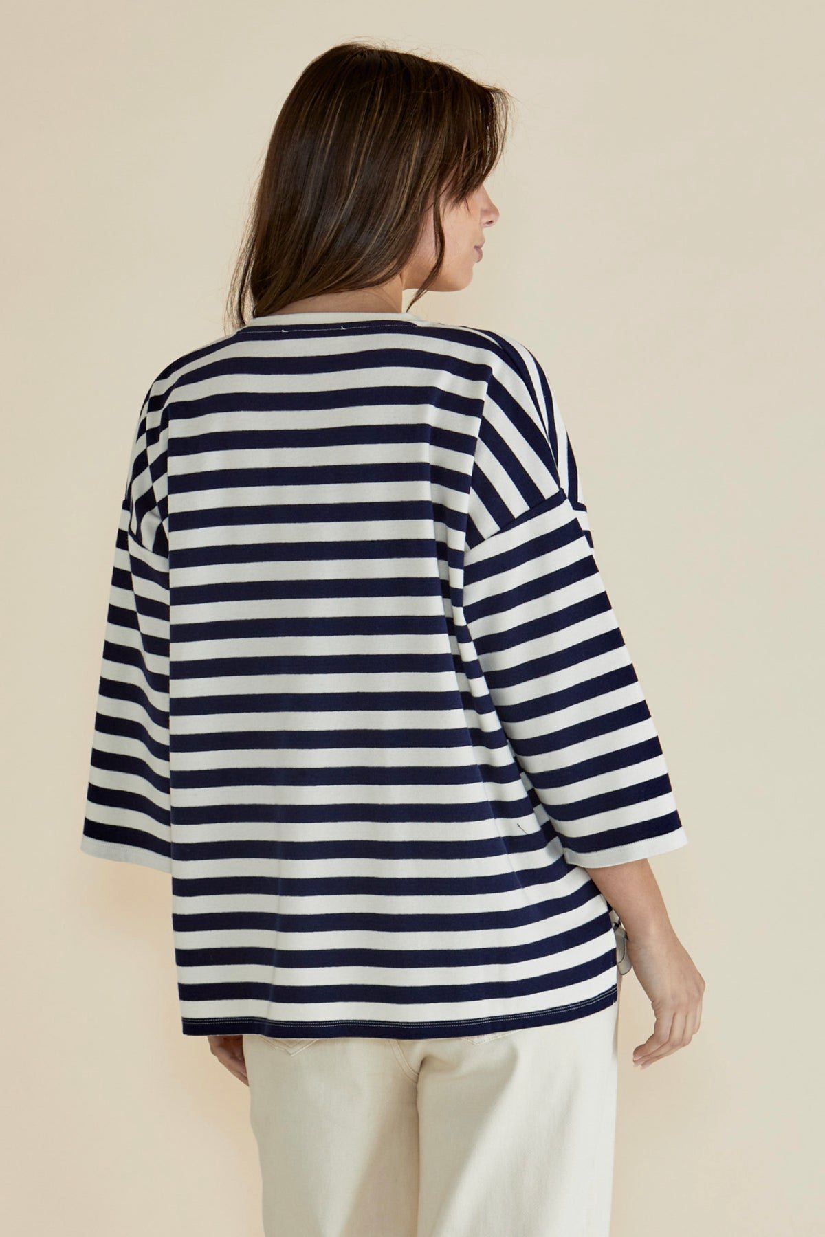 Raven Top Navy Cream Stripe