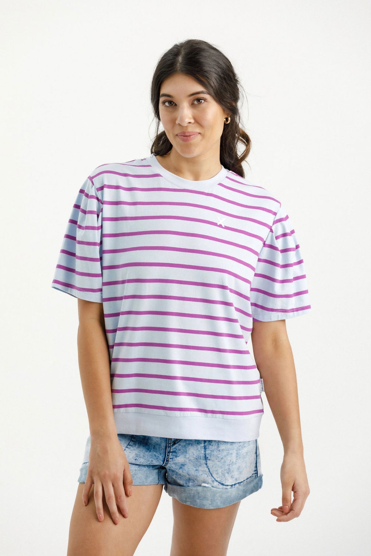 Wylder Tee Orchid Stripe Wth Mini X