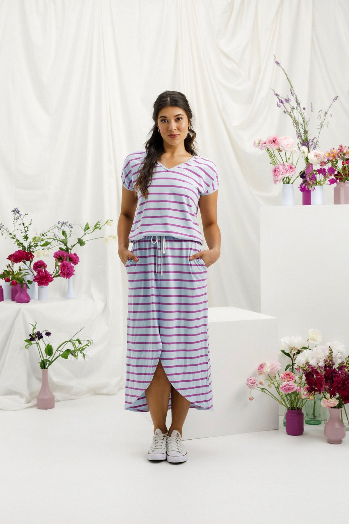 Chelsea Dress Orchid Stripe