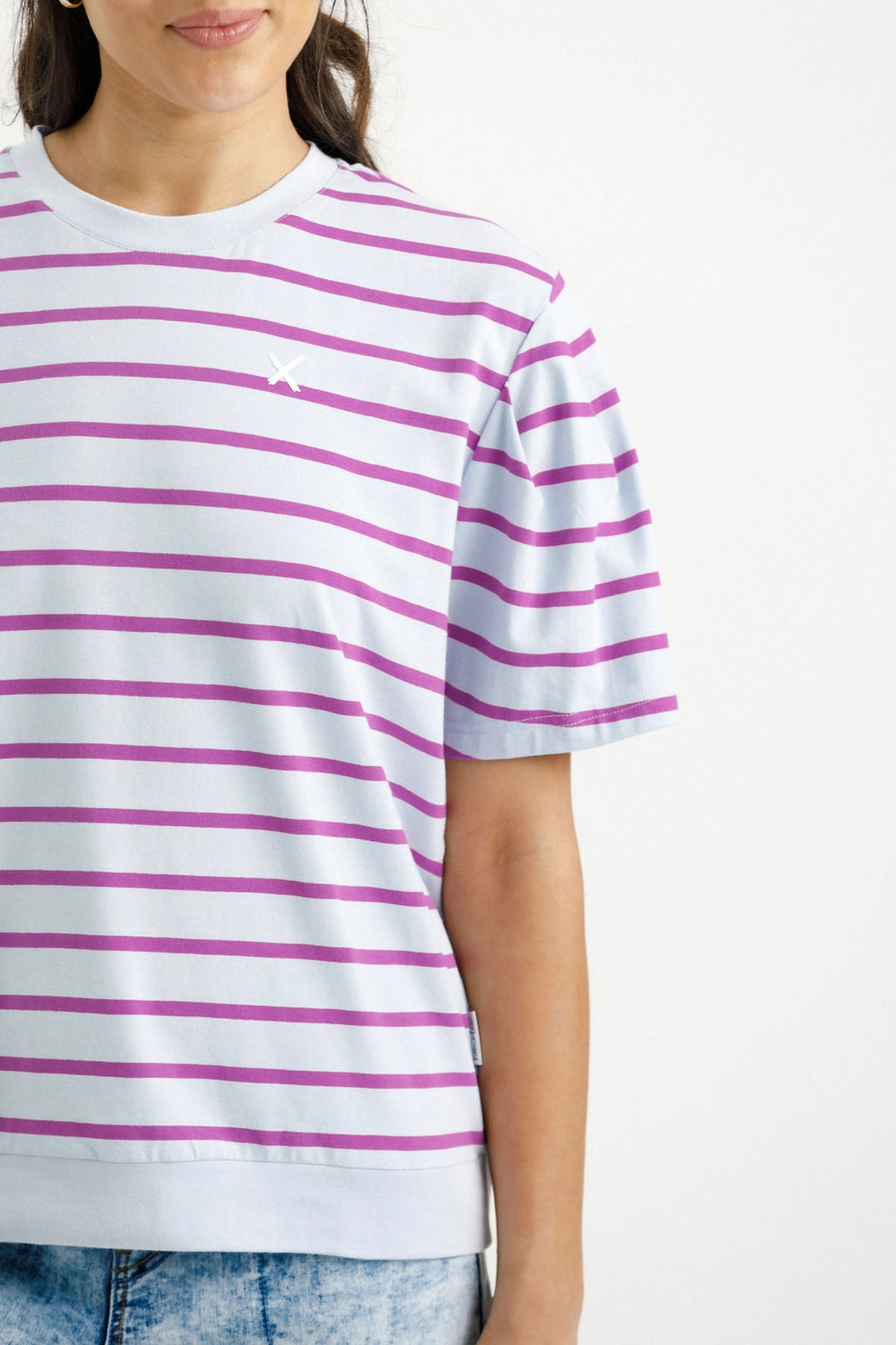 Wylder Tee Orchid Stripe Wth Mini X