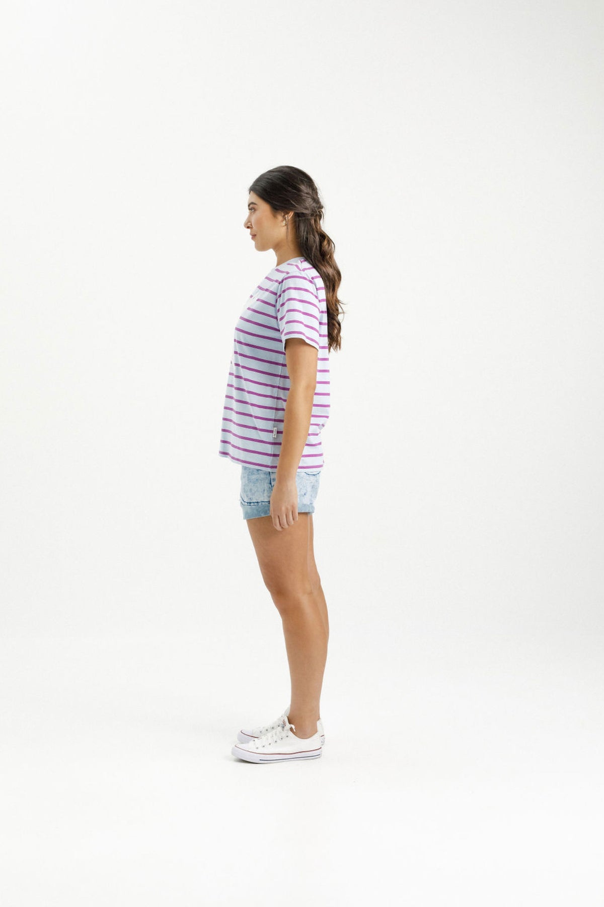 Chris Tee Orchid Stripe With White X