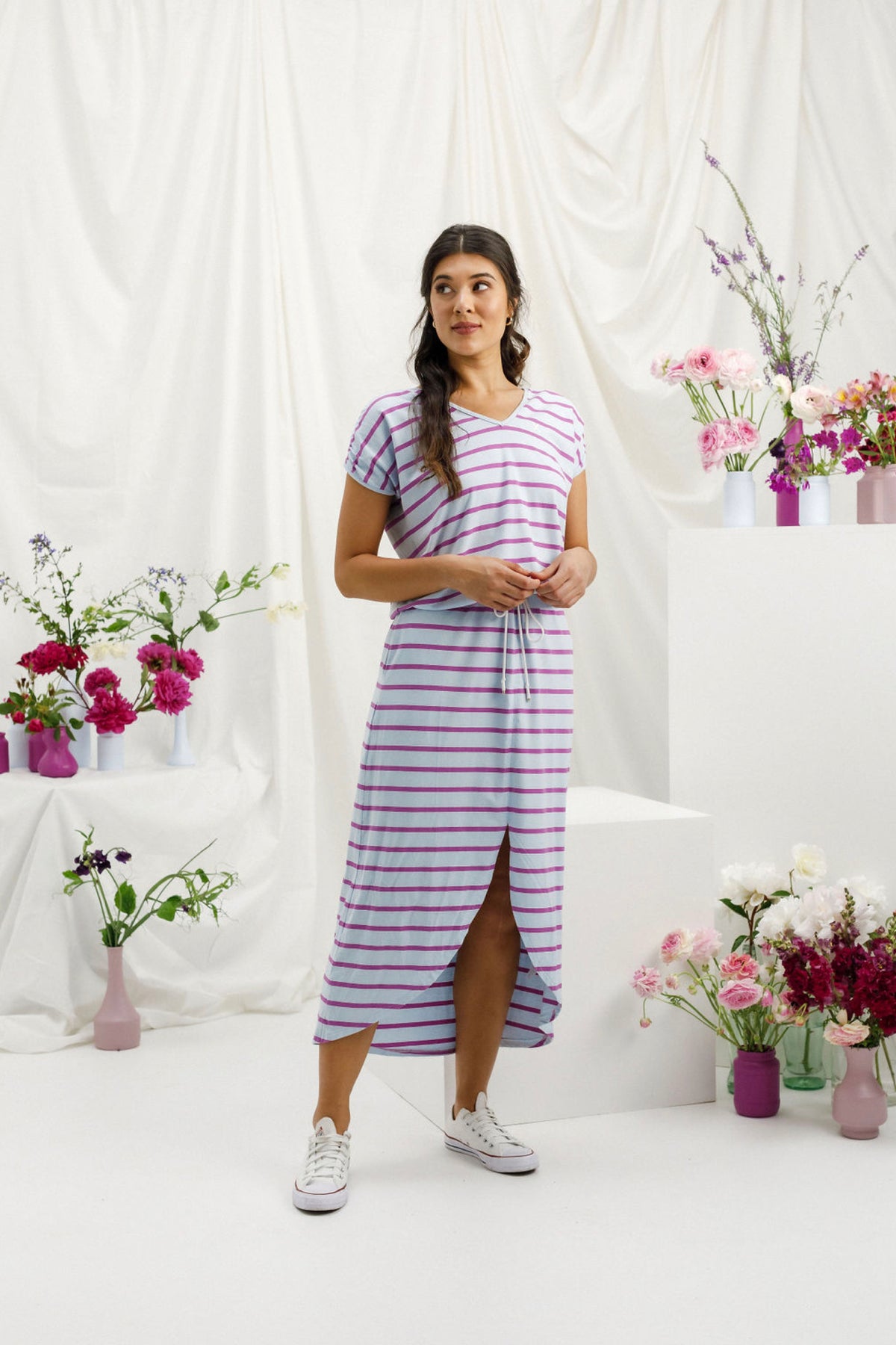 Chelsea Dress Orchid Stripe