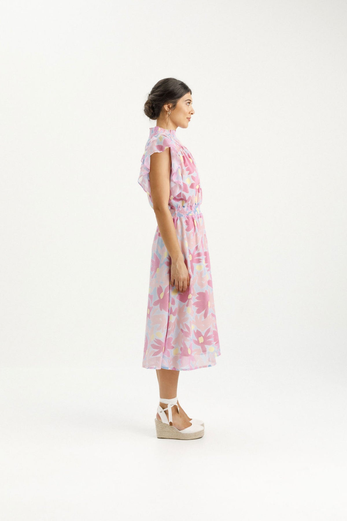 Charlie Midi Dress Sky Daisies