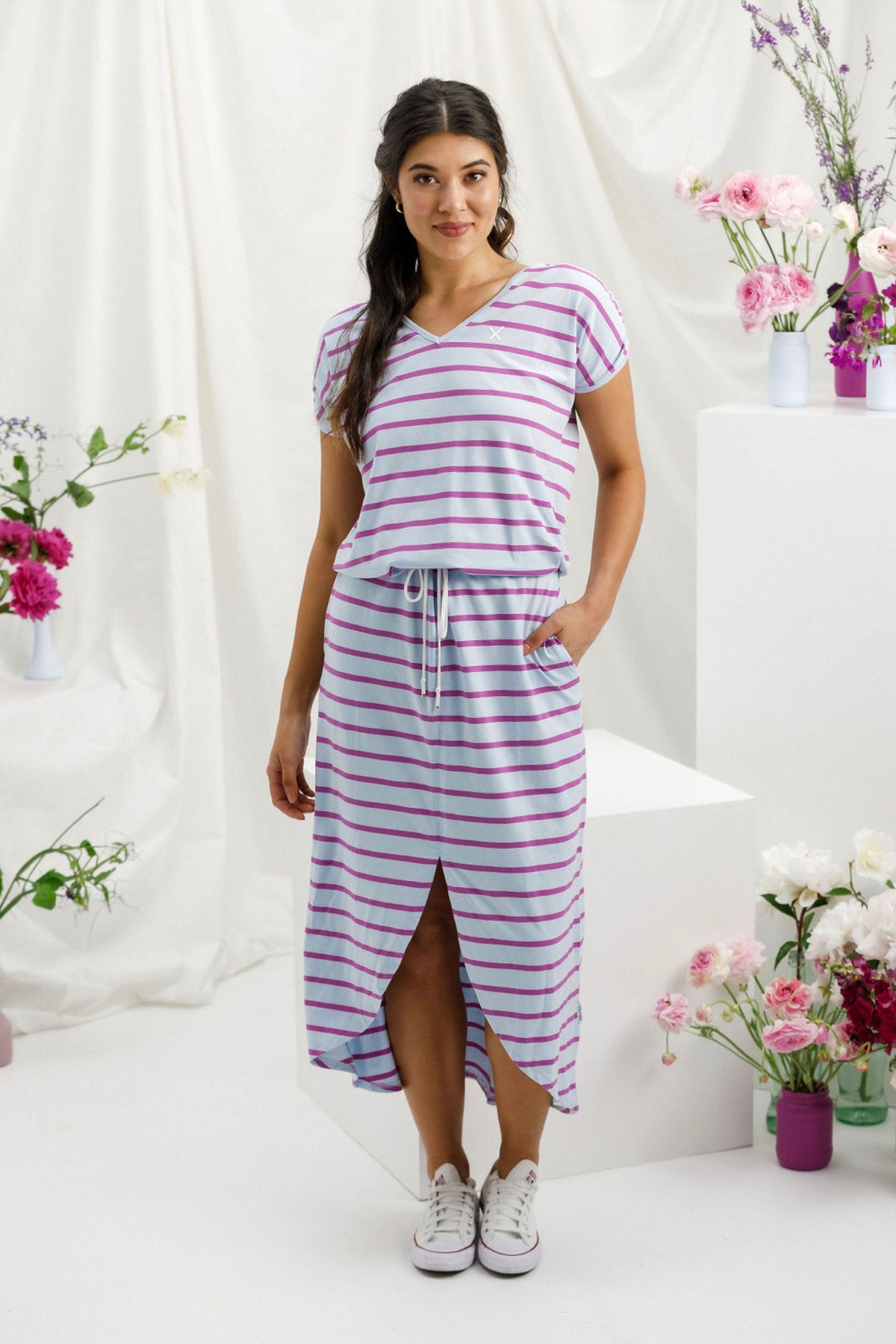 Chelsea Dress Orchid Stripe