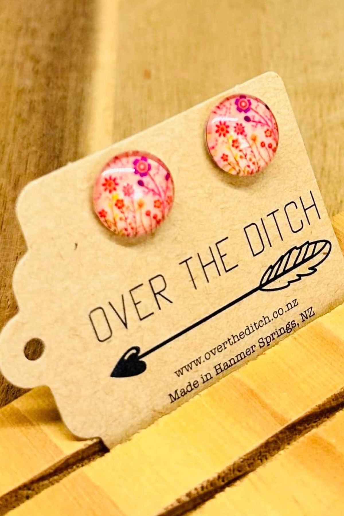 Pink Fields Studs