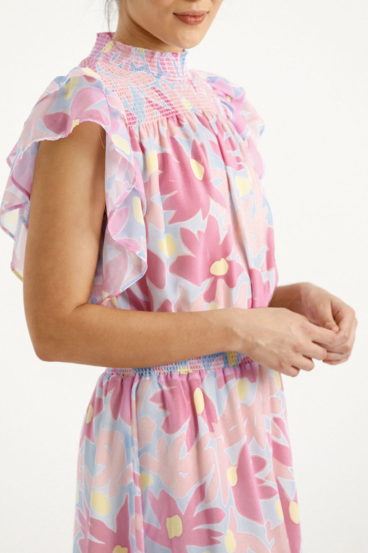 Charlie Midi Dress Sky Daisies